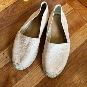 Blush leather espadrille flats